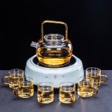 電陶爐煮茶器玻璃煮茶壺套裝蒸汽蒸茶器全自動家用養生燒水煮茶爐