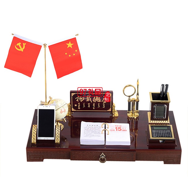 創意商務紅木臺歷架公室桌面文臺擺件