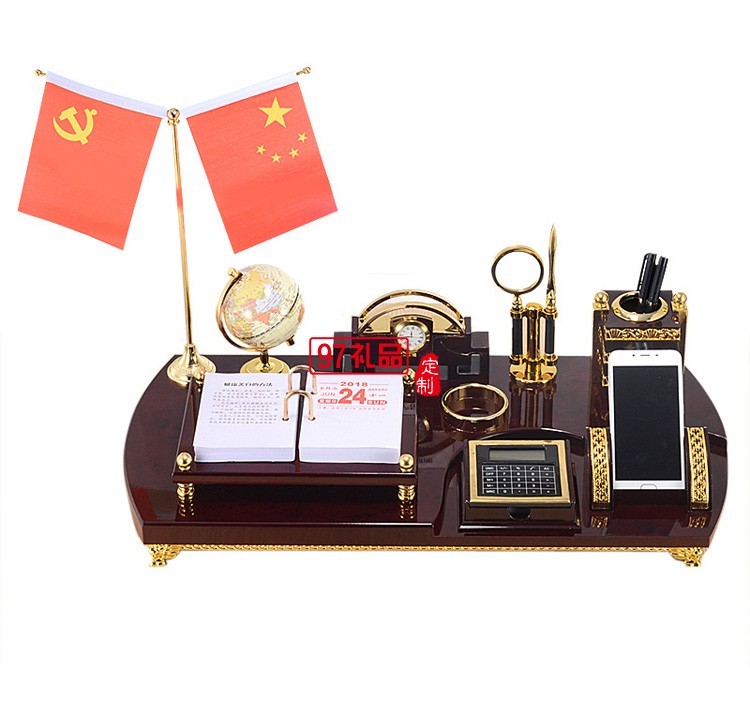 創意商務紅木臺歷架公室桌面文臺擺件