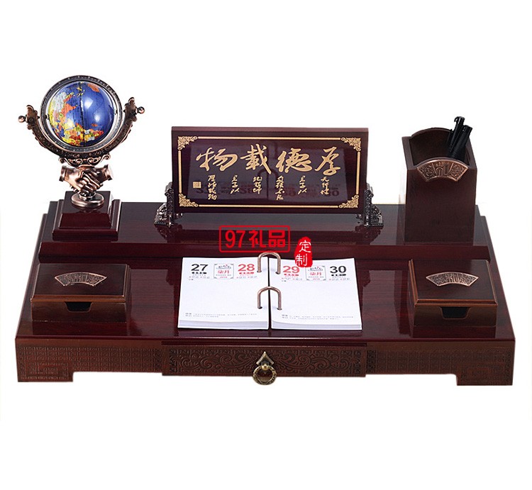 創意商務紅木臺歷架公室桌面文臺擺件