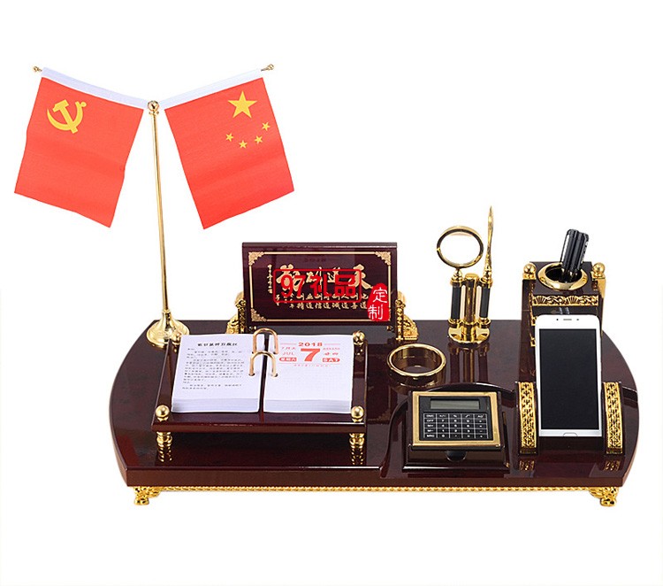 創意商務紅木臺歷架公室桌面文臺擺件