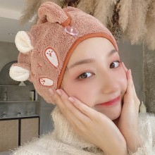 ins卡通干發帽珊瑚絨浴帽超強吸水速干包頭巾加厚兒童可愛干發巾