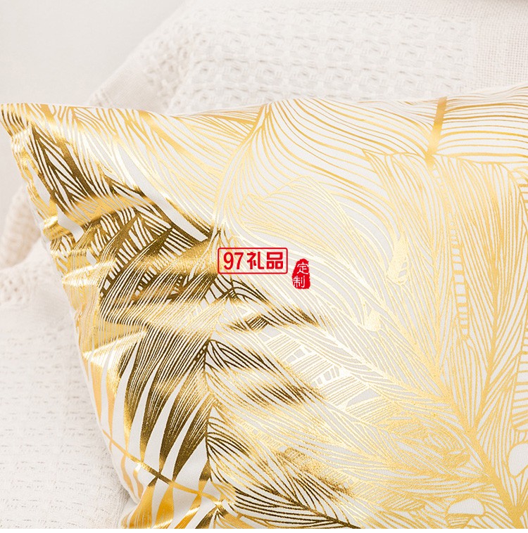 燙金抱枕定制抱枕套沙發靠枕汽車靠墊套短毛絨ins北歐輕奢辦公室