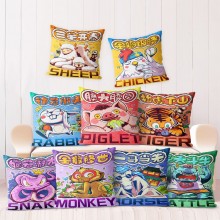 新款卡通十二生肖抱枕套國潮創意靠枕喜慶新中式毛絨抱枕