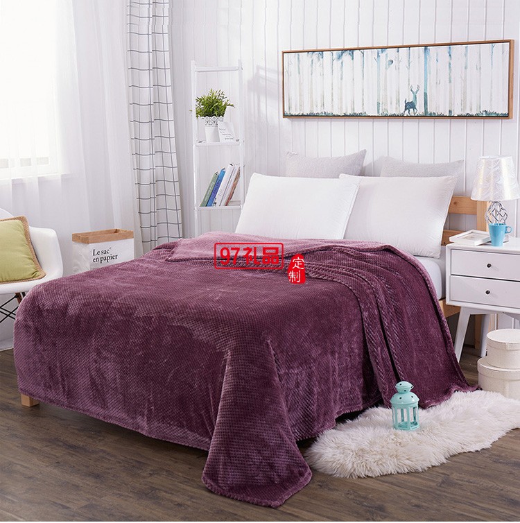 菠蘿格毛毯純素色網眼絨毯子午睡小蓋毯床上用品