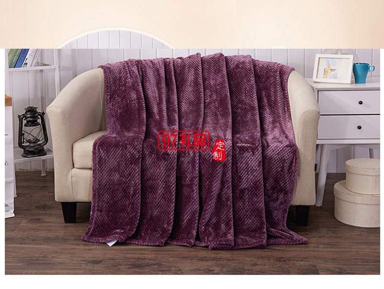 菠蘿格毛毯純素色網眼絨毯子午睡小蓋毯床上用品