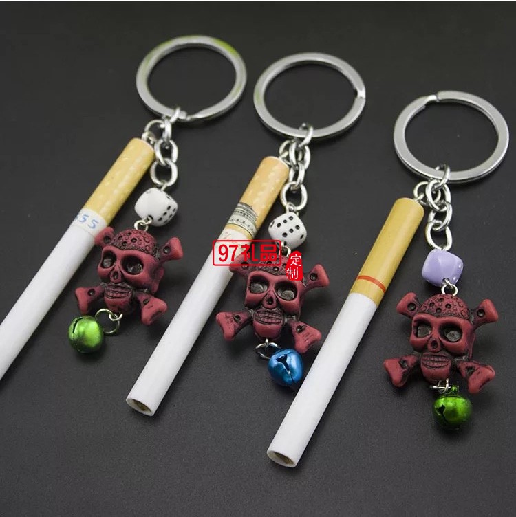 不銹鋼鑰匙環鬼頭鈴鐺包掛創意小飾品