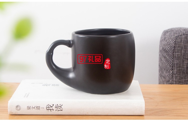 新款色釉日式陶瓷杯馬克禮品創意瓷杯子定制啞光磨砂大肚杯