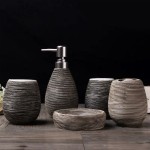 浴室陶瓷拉絲衛浴5件套 典雅別致家用酒店漱口杯肥皂碟衛浴套件