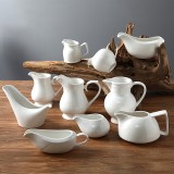 奶勺 陶瓷汁斗 創意奶壺 家用西式純白奶杯 酒店奶壺奶杯 可定制