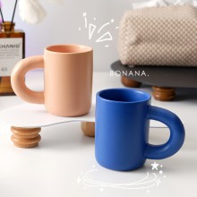 跨鏡專供通心粉馬克杯陶瓷杯胖把手牛奶咖啡杯水杯餐廳創意彩色杯