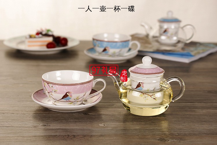 養生壺陶瓷花茶壺套裝 耐熱玻璃茶具泡茶壺定制公司廣告禮品