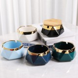 北歐陶瓷煙灰缸創意家用客廳酒店KTV辦公室帶蓋煙缸廣告禮品logo