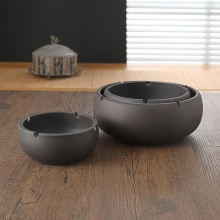 紫砂煙灰缸防風家用商務辦公陶瓷復古創意煙灰缸可印logo