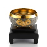 24K鍍金富貴碗商場同款 富貴碗擺件 家居喬遷開業工藝禮品 擺設裝飾