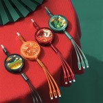 品勝頤和園一拖三數據線定制聯名款三合一伸縮收納數據線定制LOGO