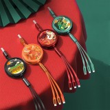 品勝頤和園一拖三數據線定制聯名款三合一伸縮收納數據線定制LOGO