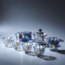 玻璃茶具套裝 整套茶具加厚耐熱玻璃蓋碗高檔商務禮品定制