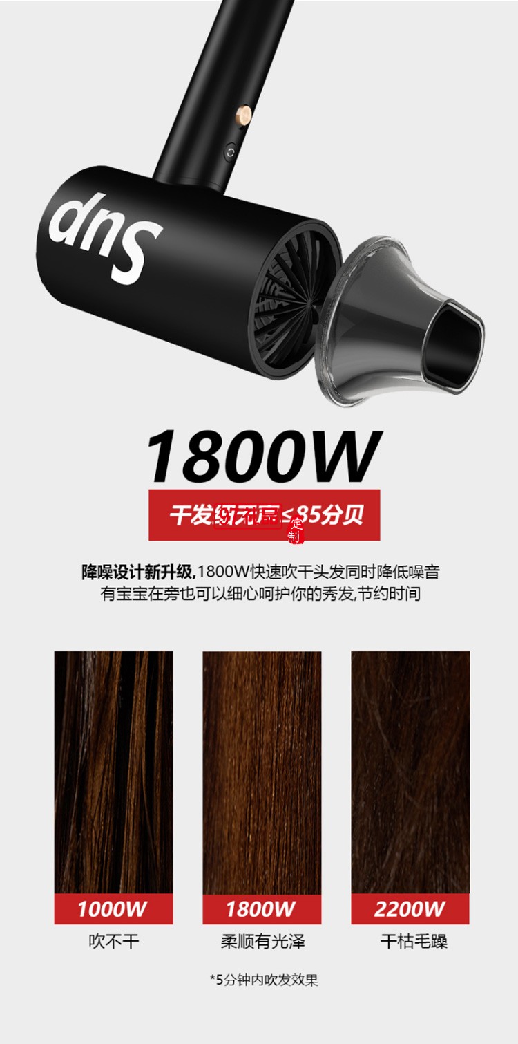 艾優SUP電吹風機負離子吹風筒速干恒溫 sup吹風機定制公司廣告禮品