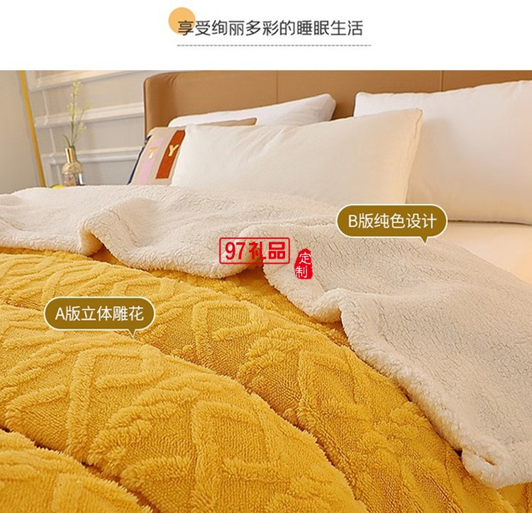 啄木鳥(niǎo) 塔棉絨加厚毛毯-桔黃色 ZMN-RT003定制公司廣告禮品