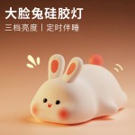 萌寵大臉兔硅膠燈USB節日禮物小夜燈擺攤夜市臥室床頭伴睡小夜燈