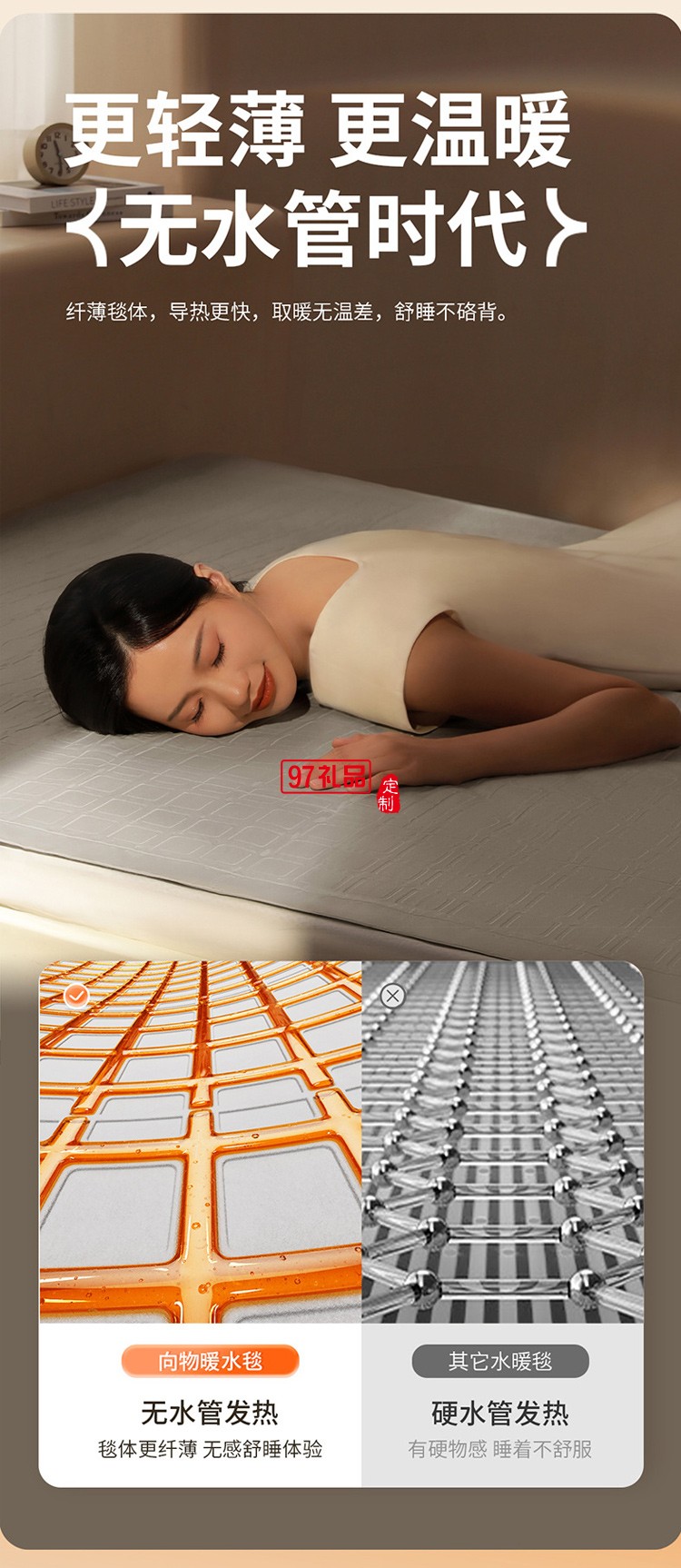 向物水暖電熱毯雙人雙控電褥子單人調溫家用水循環炕水熱毯床墊水