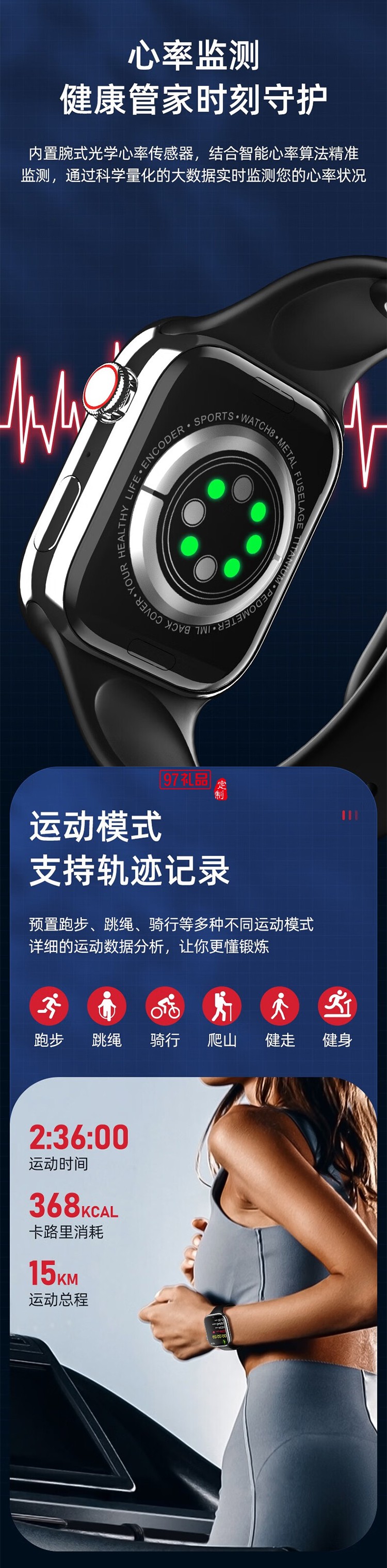 巴赫約翰（bach johann） i9max智能手環 多功能運動手表