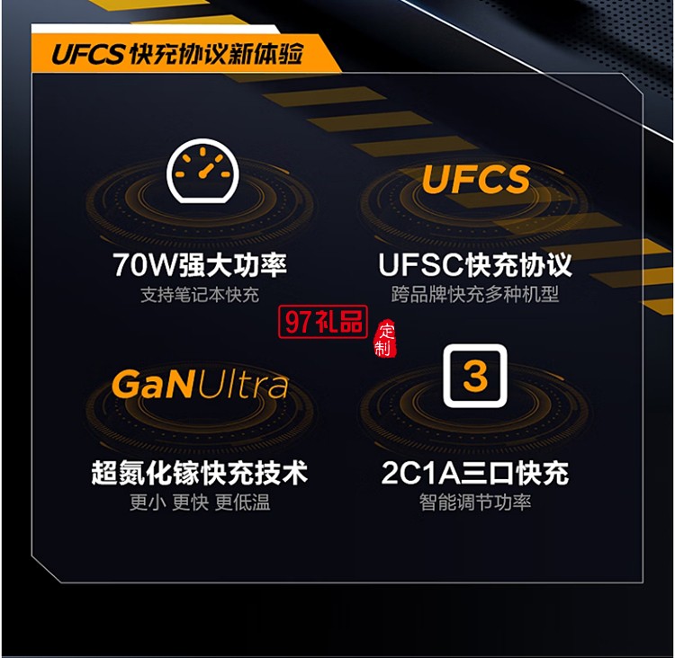 70W氮化鎵充電器UFCS融合快充