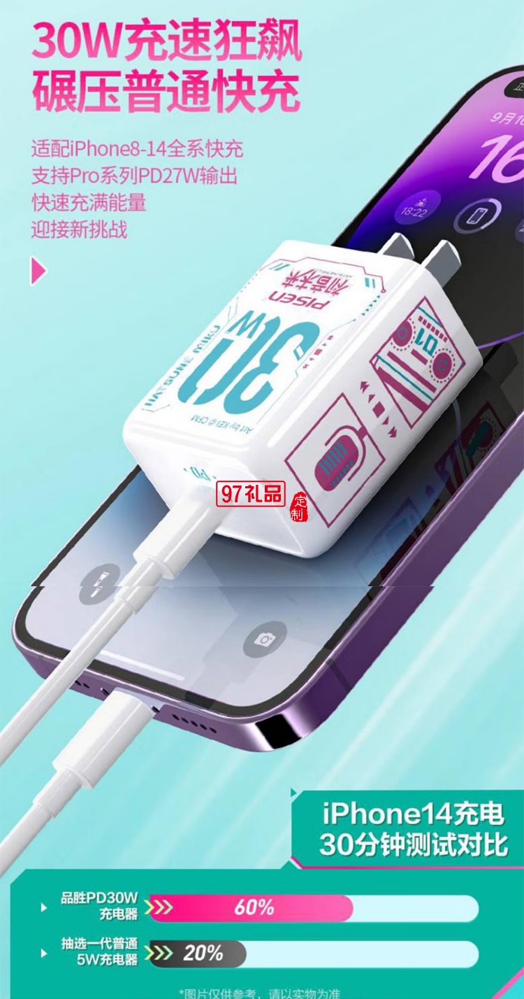 PD30W快充充電器(初音未來) 初音未來聯名30W快充迷你小 巧