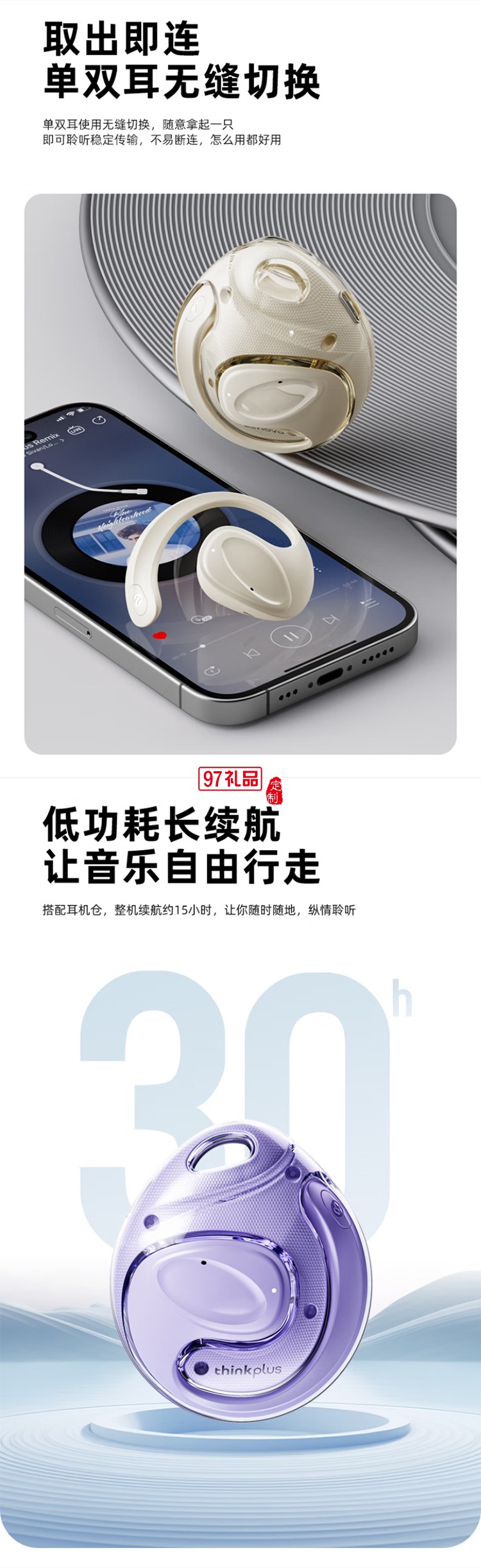 聯想thinkplus開放式藍牙耳機 X15PRO II