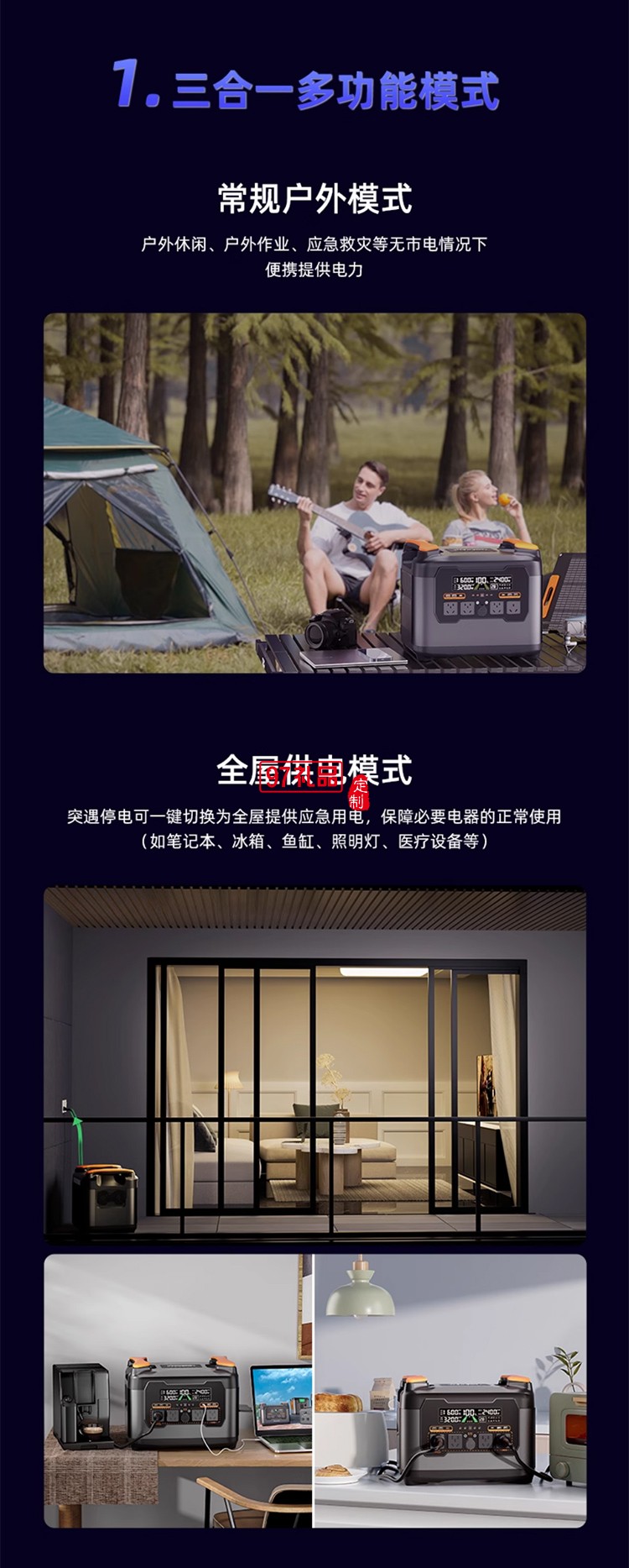 紐曼可全屋供電三合一智能便攜儲能電源