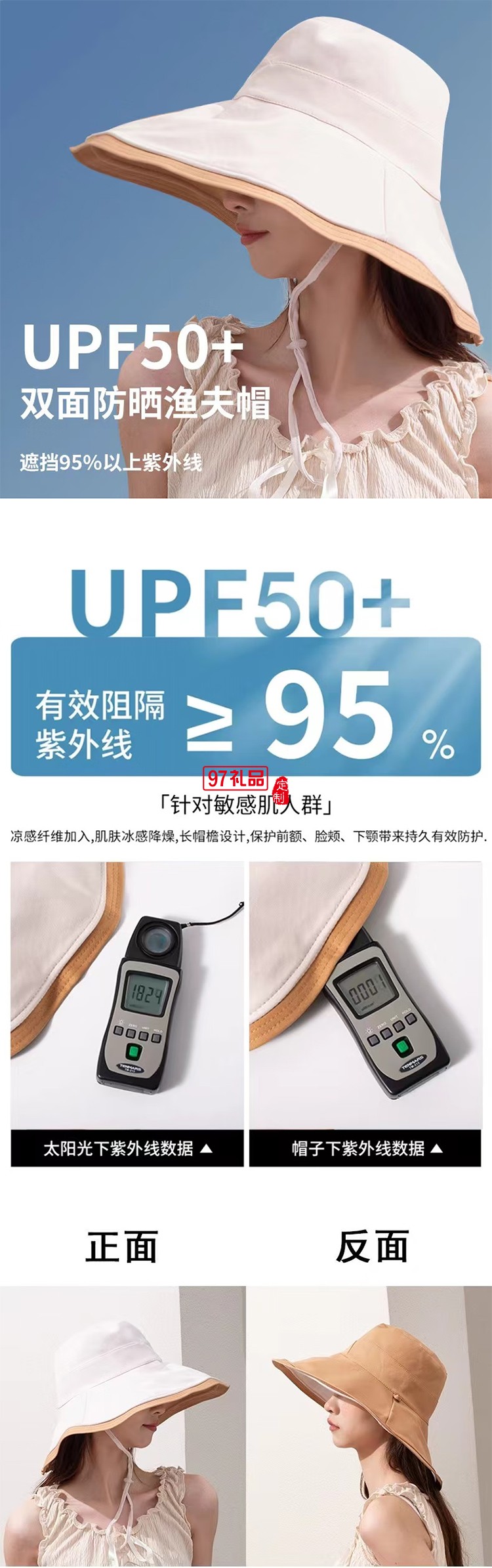 雙面防曬漁夫帽