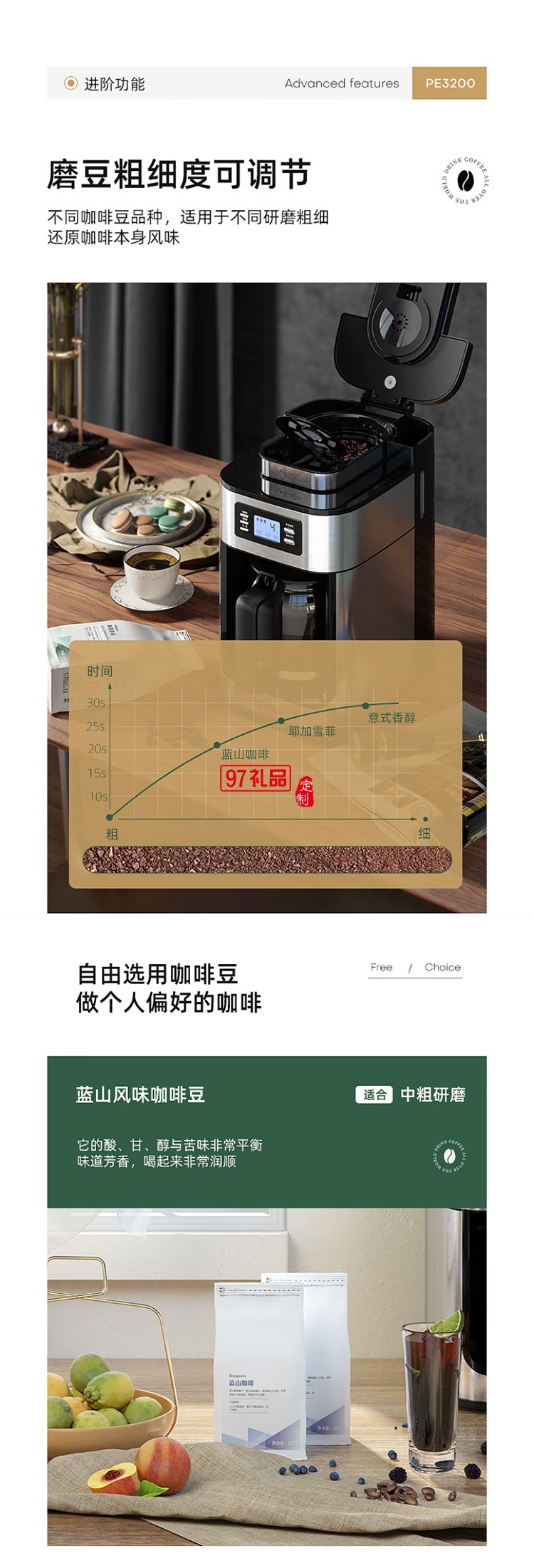 柏翠·美式全自動滴漏咖啡機（自帶研磨功能）