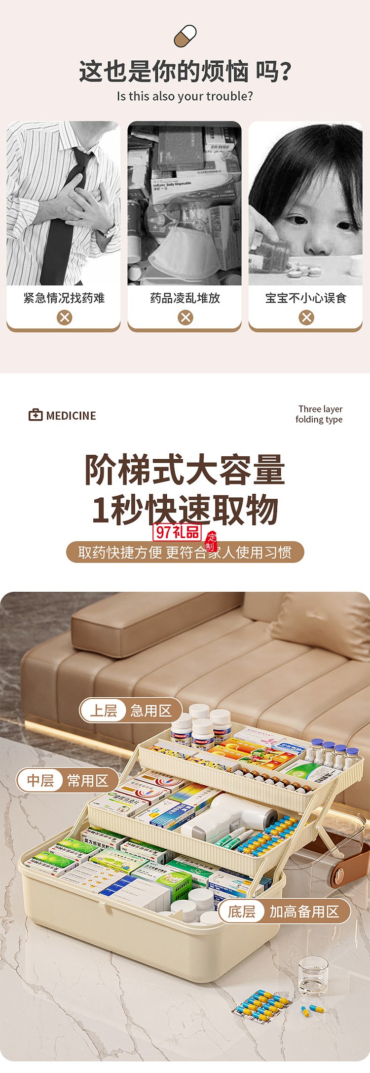 多層家用藥箱手提醫藥箱藥品收納盒