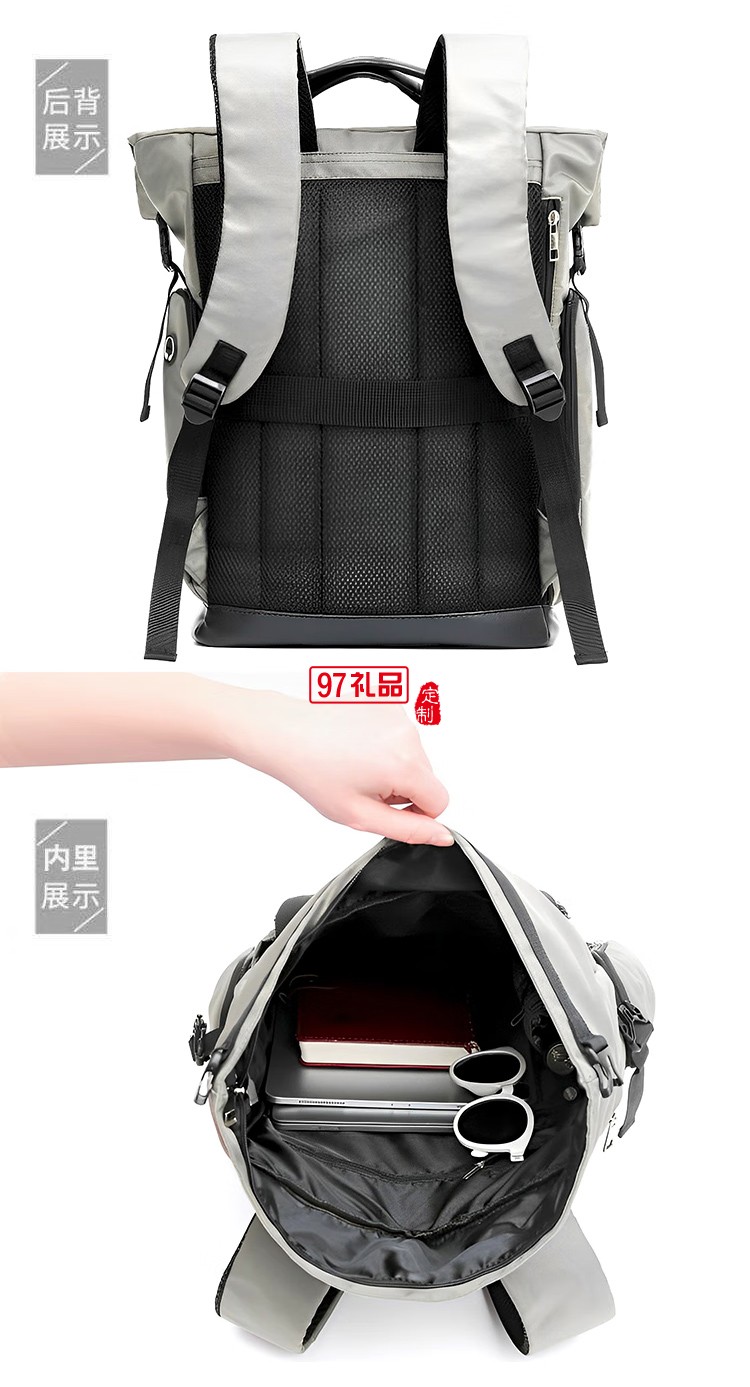 君華仕 GENVAS男士雙肩背包商務旅行出差大容量手提包