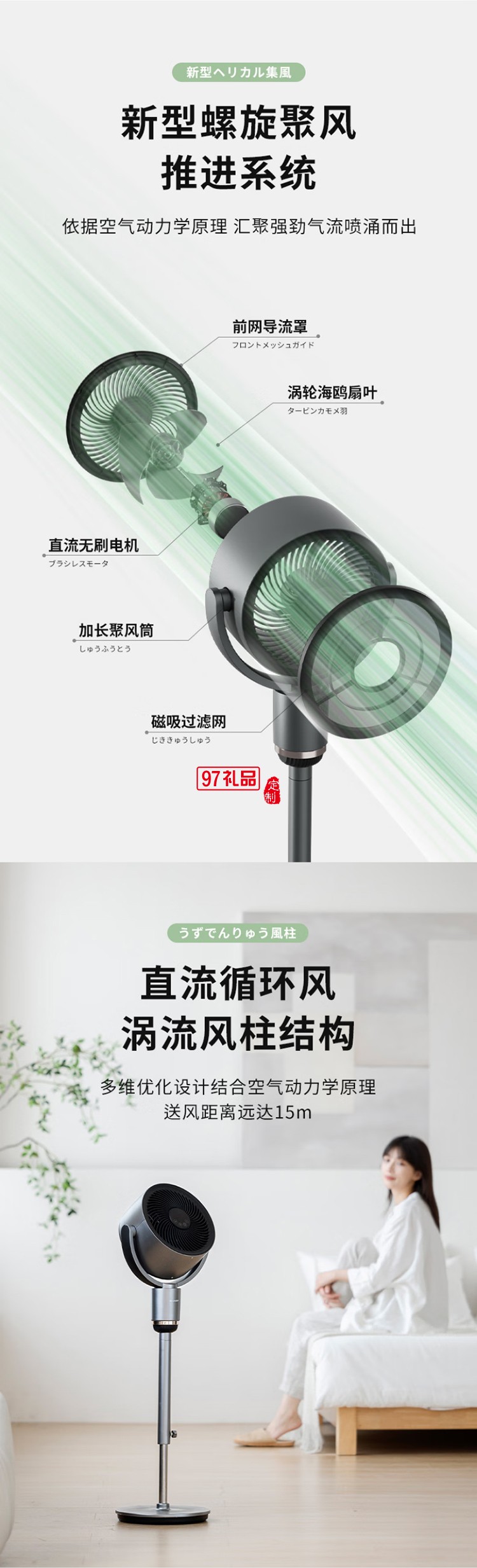 夏普空氣循環扇電風扇輕音落地扇家用新款智能語音負離子濾網凈化電扇