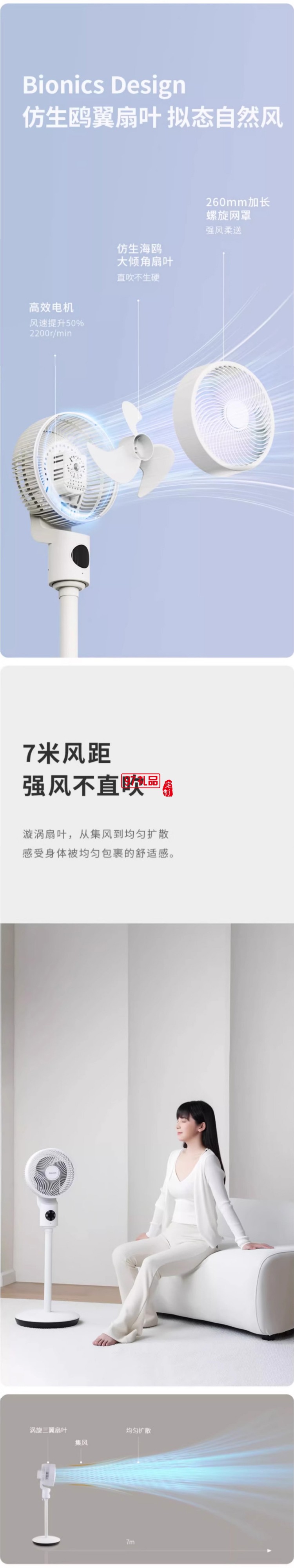 Glasslock蓋朗空氣循環扇家用落地扇立式語音搖頭定時靜音電風扇