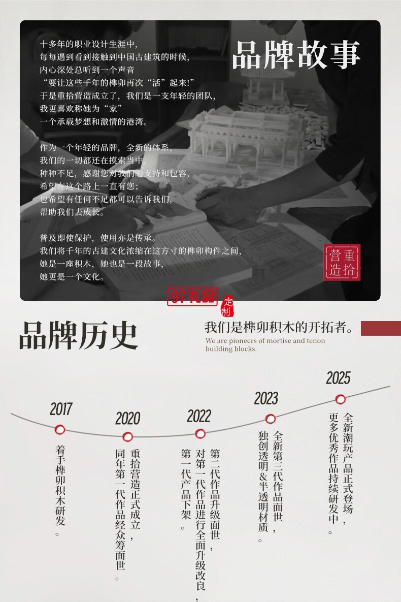 魚躍龍門牌坊故宮榫卯積木玩具中國風古建筑潮玩禮物拼裝模型diy