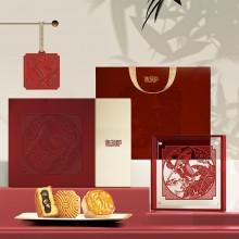 花鳥映月細紋刻紙中秋新款月餅禮盒裝企業團購定制logo商務伴手禮