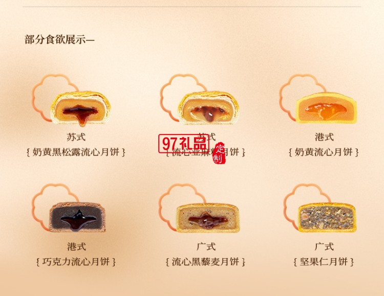 鮮品屋中秋禮盒1.06kg鮮品頌月奶黃流心月餅中秋節送禮長輩
