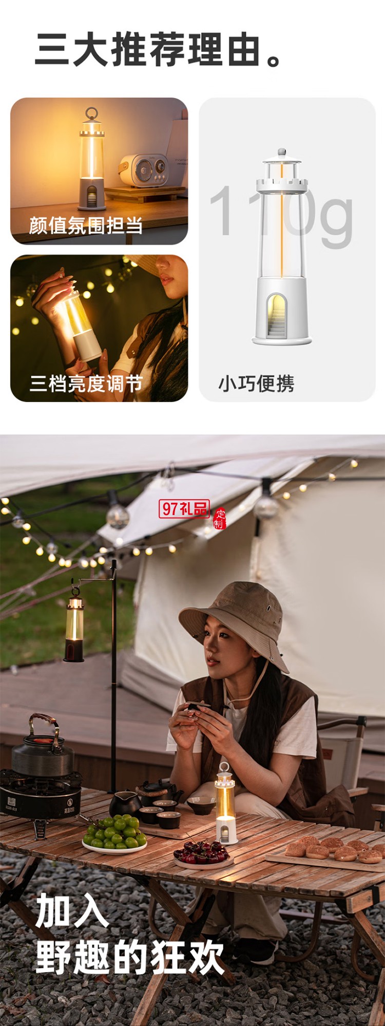 新款戶外露營燈氣氛圍帳篷掛燈多功能照明手提燈野營復古馬燈